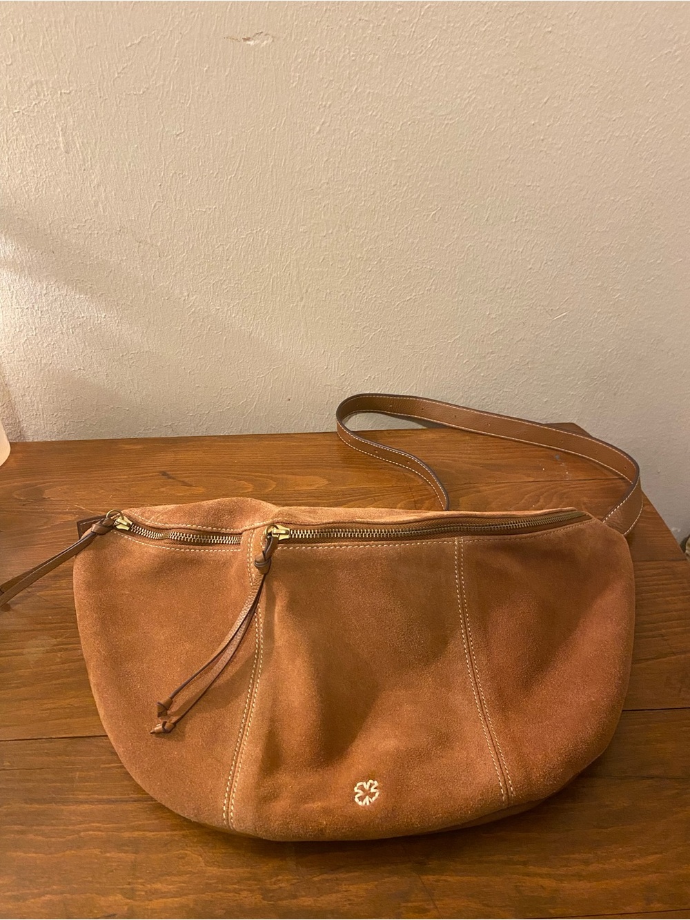 Women’s Lucky Brand Feyy Brown Suede Crossbody Sling Bag
